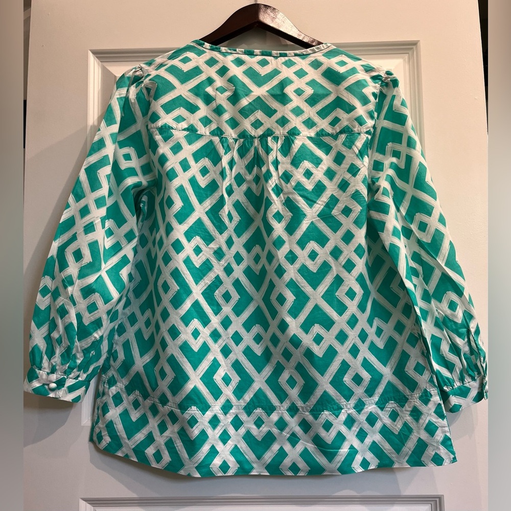Vineyard Vines Diamond Lattice Tunic, Teal Green, Ladies M, Lightweight, EUC - Picture 6 of 9
